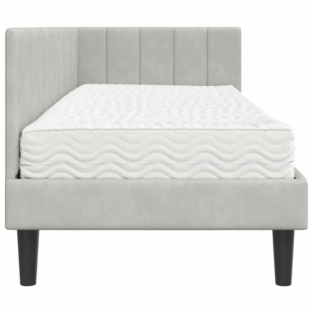 Struttura Letto Angolare con Materasso 2 pcs Grigio chiaro 3393878