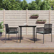 Sedie Giardino con Cuscini 2 pz Nere 54x60,5x83,5 cm Polyrattan 364102
