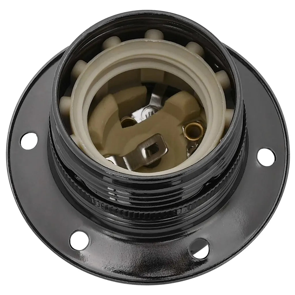 Portalampade 2 pz Nero Lucido E27