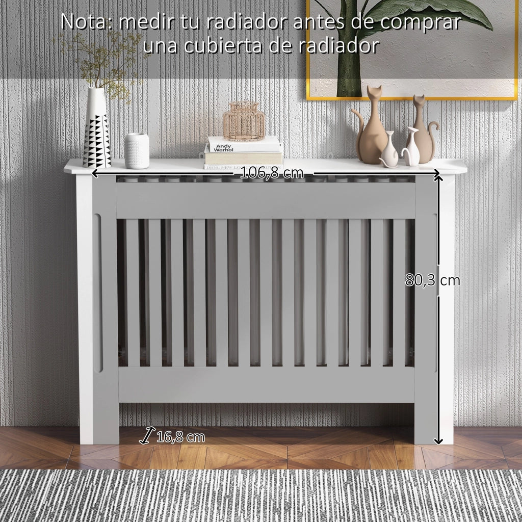 Cubre Radiador ¨C zephmum ¨C MDF Bianco 112x19x81cm