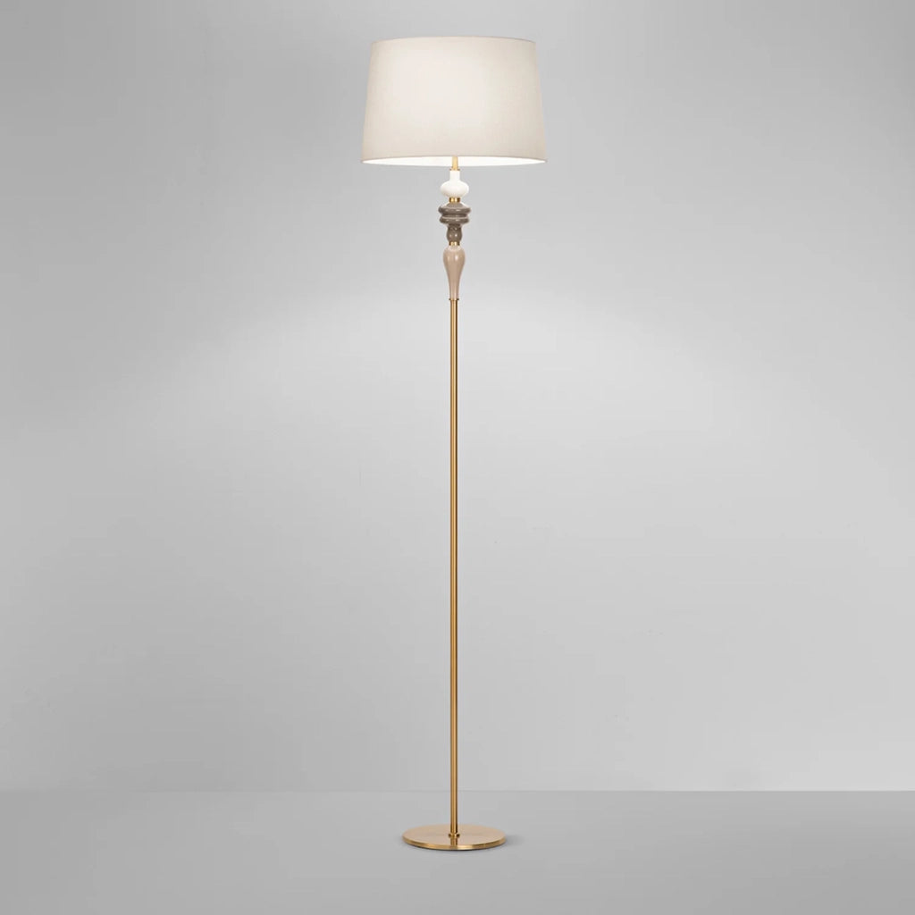 Piantana Contemporanea Abaco Metallo Orrone Spazzolato Tessuto 1 Luce E27