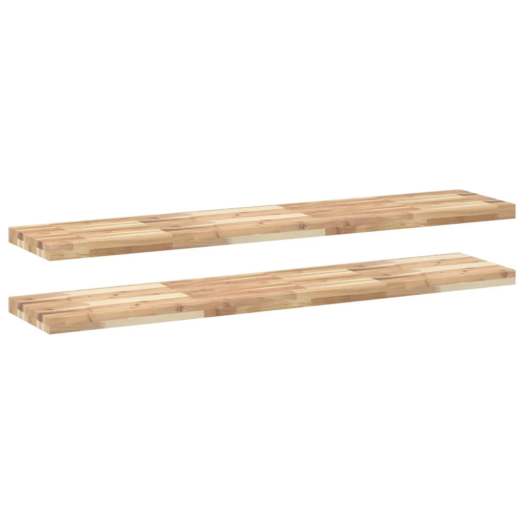 Mensole da Parete 2 pz 140x30x4 cm Legno Acacia Non Trattato