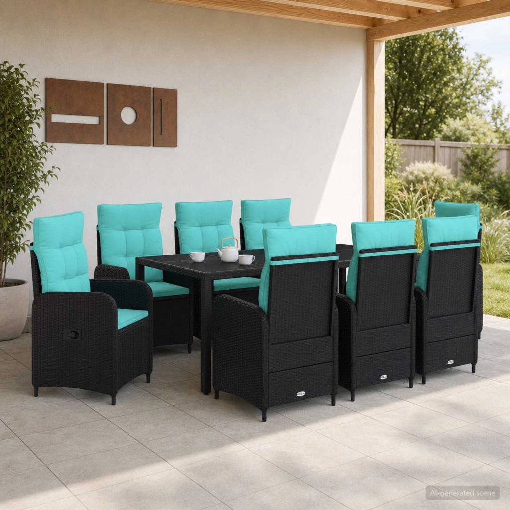 Set da pranzo per esterni 9 pz polyrattan 3422309