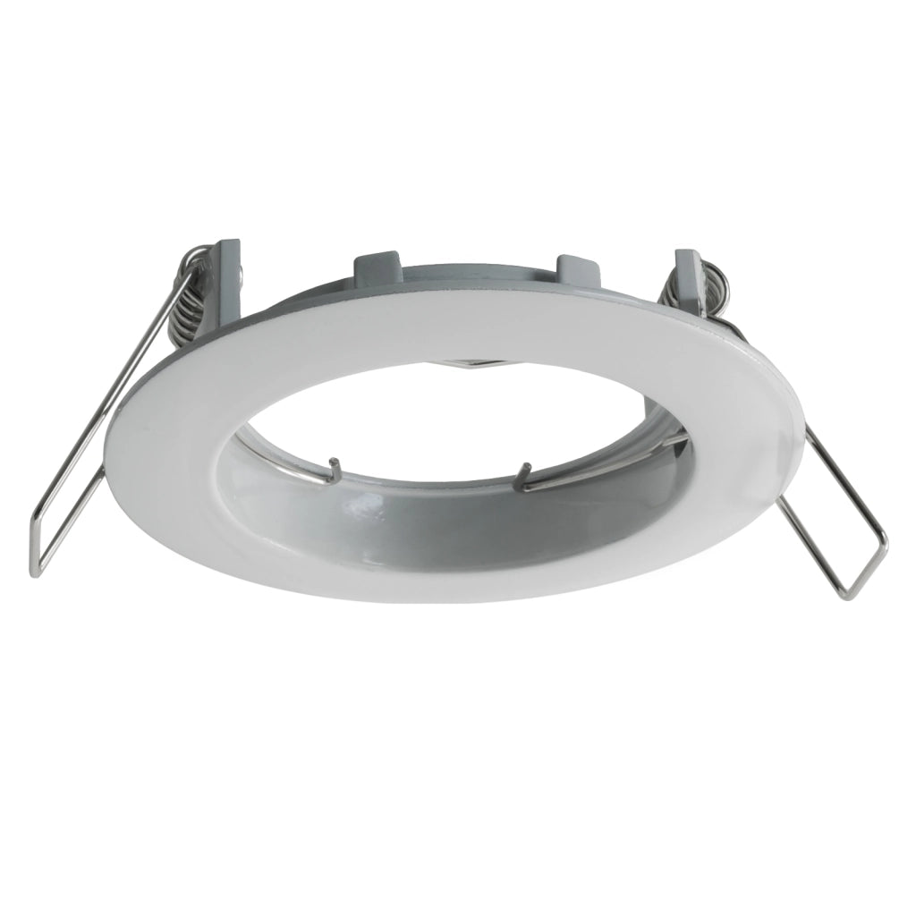 Porta faretto fisso rotondo bianco incasso foro 6cm supporto lampade LED GU10