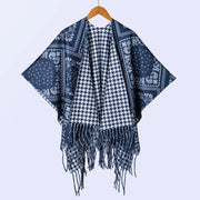 Nuovo scialle double face spesso, stile retr¨°, ampia cappa da donna.