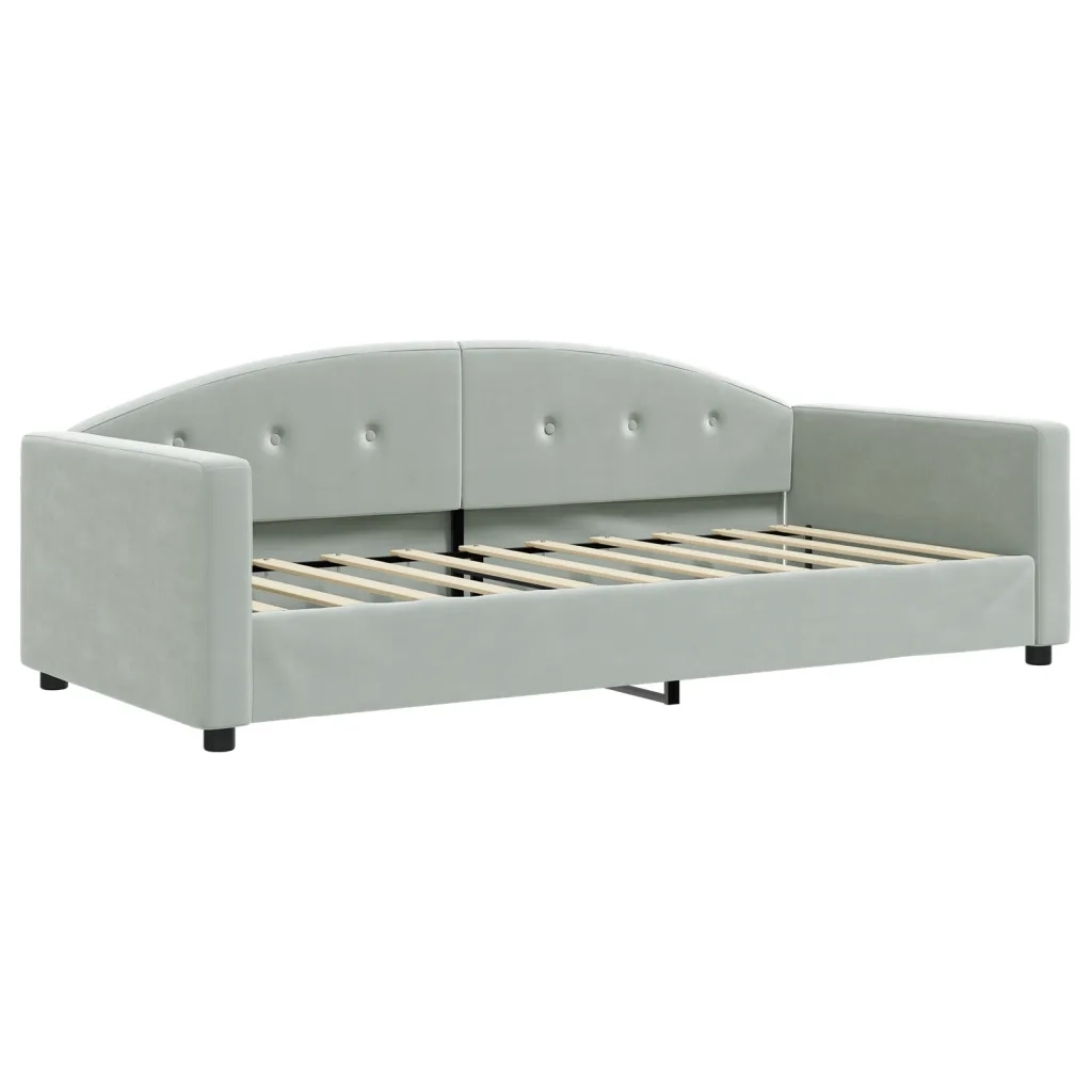 Divano Letto con Letto Estraibile-Sofa Letto-Daybed Grigio Chiaro 90x190 Velluto 577493