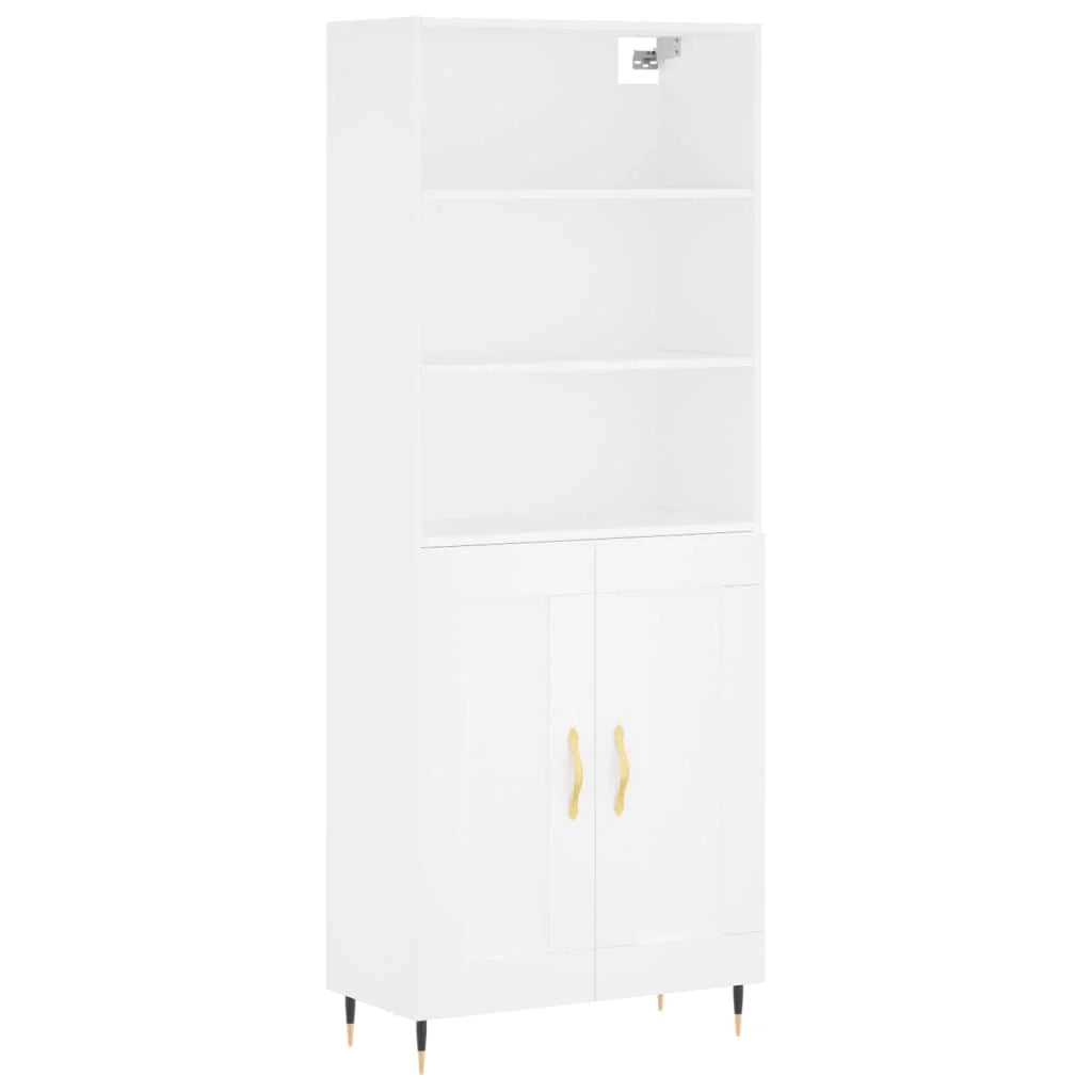 Buffet credenza cassettiera mobiletto mobile contenitore organizer cucina soggiorno salotto alto 69,5 x 34 x 180 cm legno ingegnerizzato bianco 02_0032679