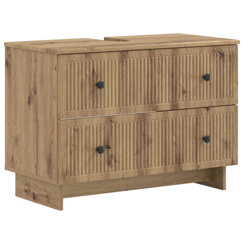 Set di Armadi da Bagno da 2 Pezzi EDE Rovere Artigianale 3417665