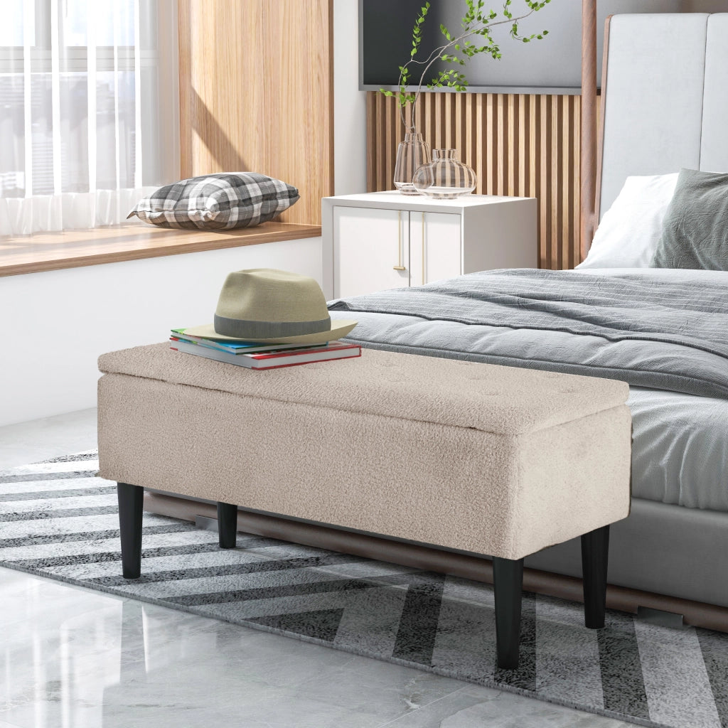 Letto Contenitore ¨C Zephmum ¨C Legno 95x38x45 cm Crema