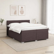 Letto con Box Spring, Materasso e LED Marrone Scuro Tessuto 3452018