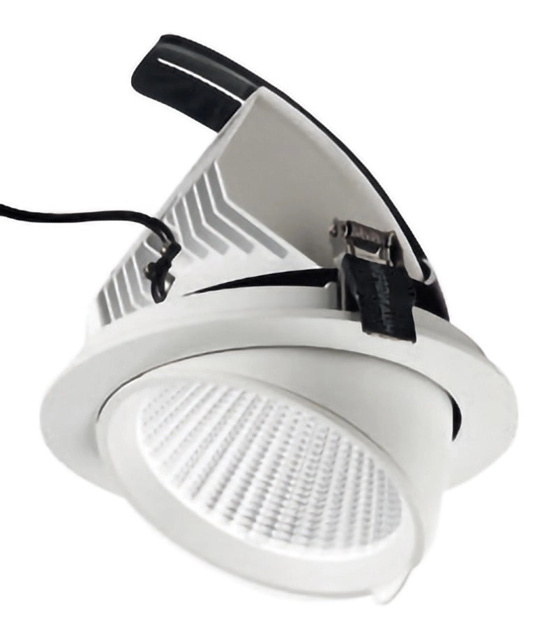 Faretto da incasso GFA orientabile 40W 3200lm 3000K LED CREE - Bianco Opaco, Struttura in alluminio, Installazione interno - Gealuce