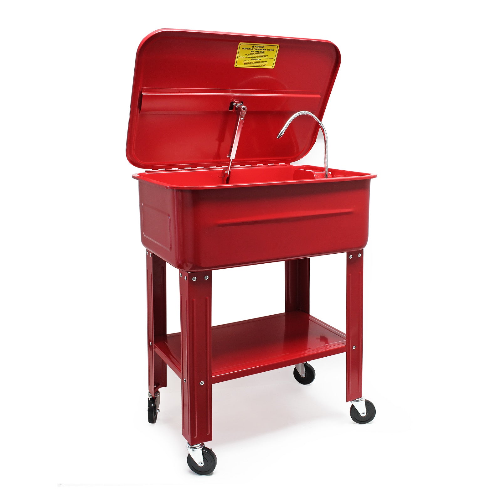 Vasca lavapezzi su carrello, vasca carrellata lavaggio pezzi, lavapezzi officina con ruote, capacità 80 l