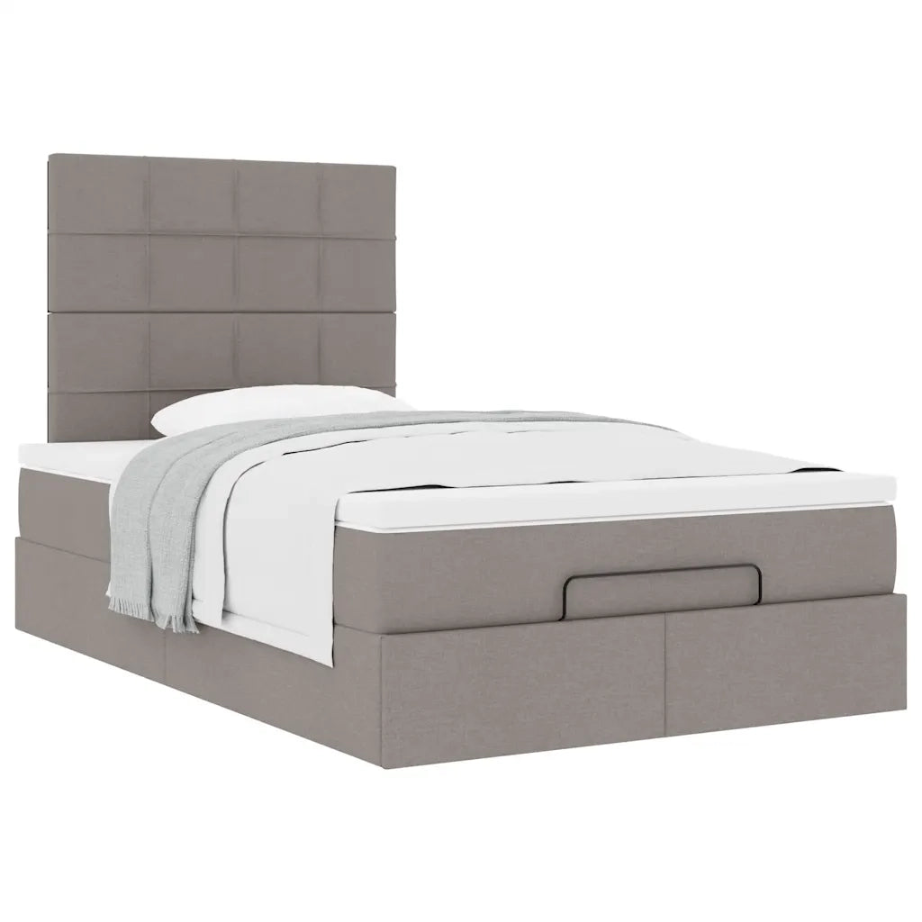 Struttura Letto Pouf con Materasso Tortora 120x200cm in Tessuto 3313151