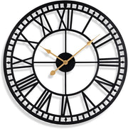Orologio da Parete Grande, 40 cm, Numeri Romani Silenziosi, Quarzo, Orologio da Parete a Batterie, Facile da Leggere, Ideale per Camera, Casa, Cucina, Camera da Letto, Ufficio, Scuola (40 cm)