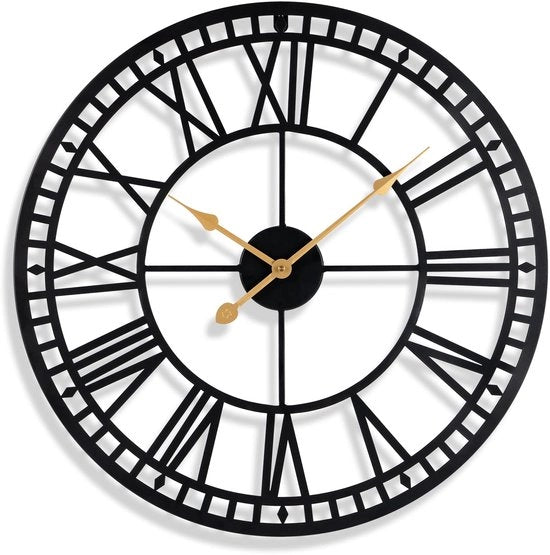 Orologio da Parete Grande, 40 cm, Numeri Romani Silenziosi, Quarzo, Orologio da Parete a Batterie, Facile da Leggere, Ideale per Camera, Casa, Cucina, Camera da Letto, Ufficio, Scuola (40 cm)