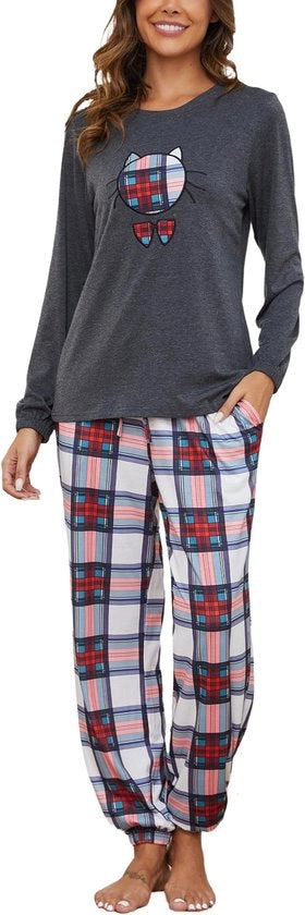 Set di Pigiami per Donna - Lunga Maglia - Pigiami a Cappuccio Ronde - Pantaloncini di Pigiamino - Abbigliamento da Notte morbido - Cintura Elastica