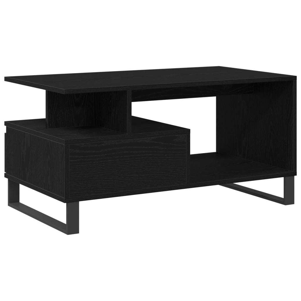Tavolino da caffÃ¨  Nero Rovere 90x49x45 cm Legno ingegnerizzato