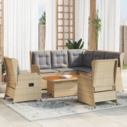 vidaXL Set Divani da Giardino 6 pz con Cuscini in Polyrattan Beige
