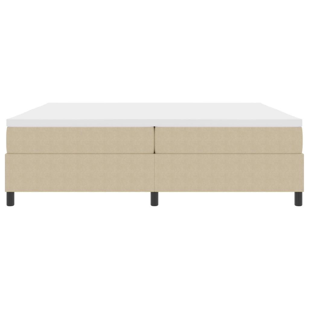 Letto a Molla con Materasso Beige Chiaro 200x200 cm Tessuto in Corduroy