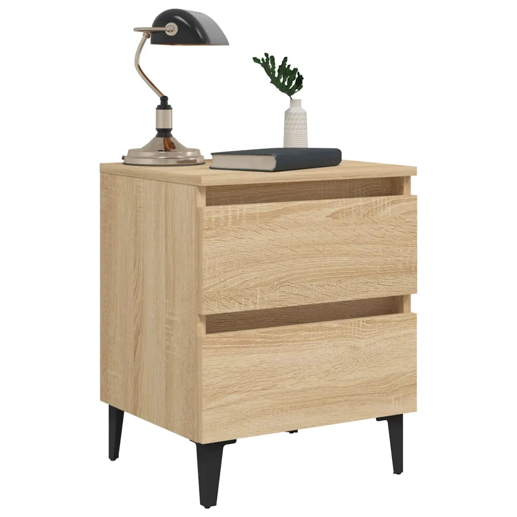 Comodini 2 pz-Set di 2 Tavolino da notte Rovere Sonoma 40x35x50 cm in Legno Multistrato