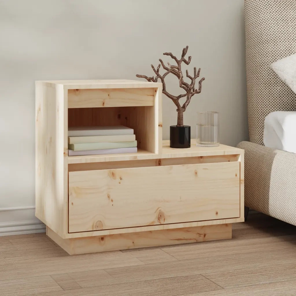 Comodini 2 pz-Set di 2 Tavolino da notte 60x34x51 cm in Legno Massello di Pino