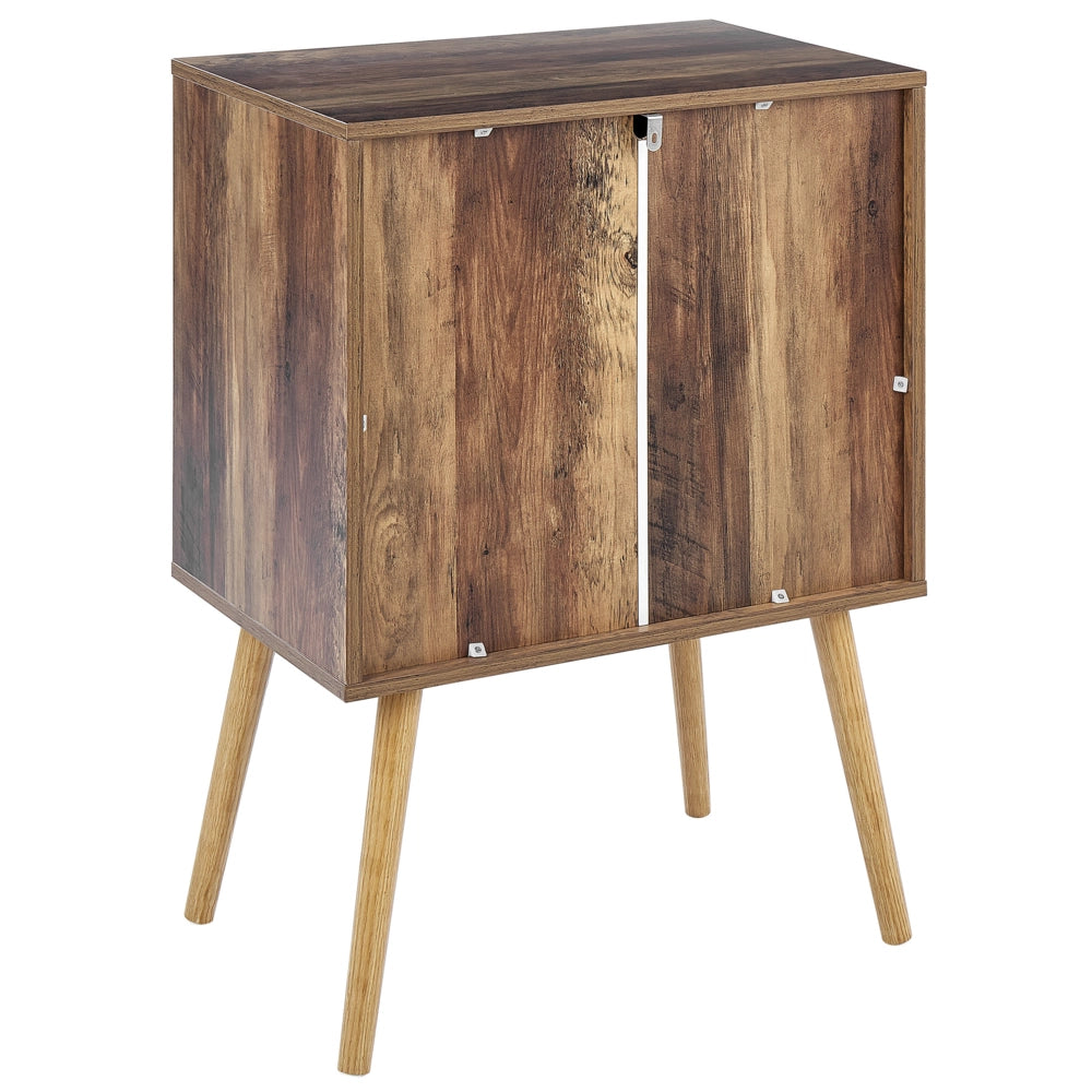 Credenza in legno scuro con truciolare grigio Design rustico Cassettiera con 3 cassetti Soggiorno