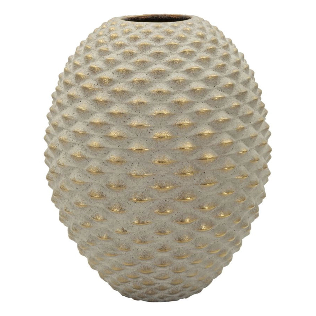 Vaso Decorativo VKH1021, Grigio, Ceramica, 29,5x29,5x36 cm