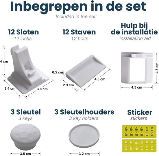 Sicurezza magnetica per bambini - set da 15 pezzi - comprensivo di ausilio di montaggio - adesivi 3M - sicurezza invisibile per armadi e cassetti - serratura per bambini per armadietti