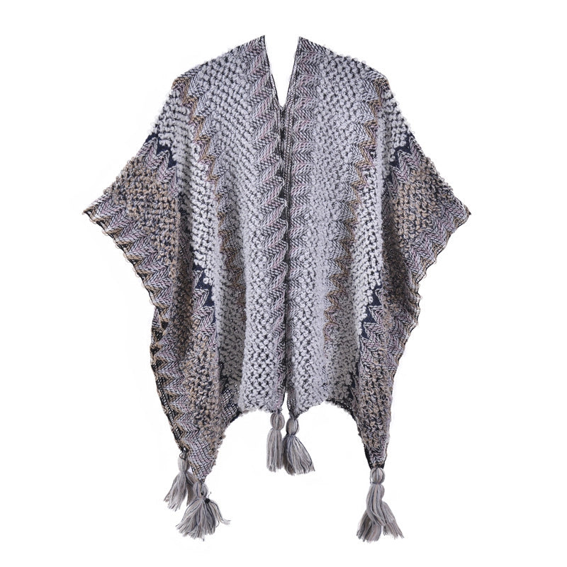 Sciarpa lavorata a maglia per autunno e inverno, scialle retr¨°, coperta, mantello, cappa