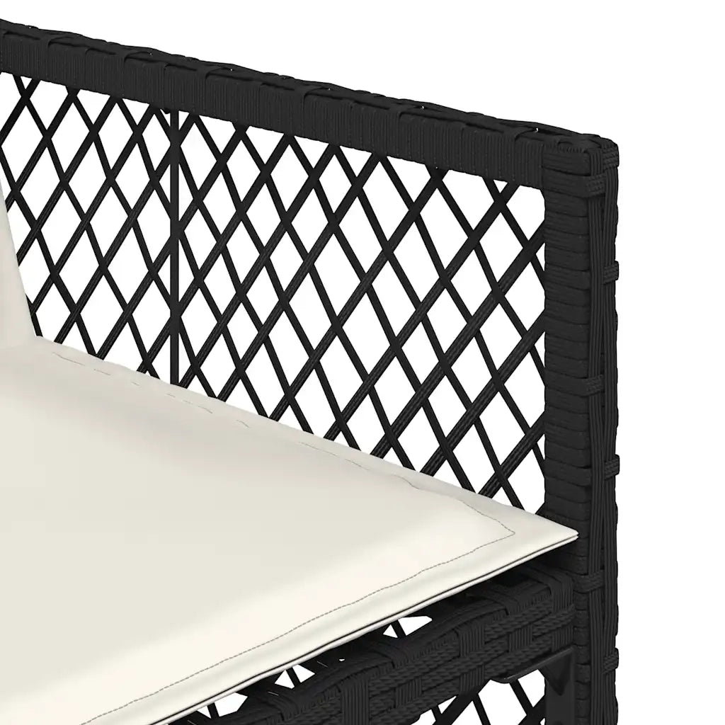 Set da Pranzo da Giardino 13pz con Cuscini Nero in Polyrattan 3210798
