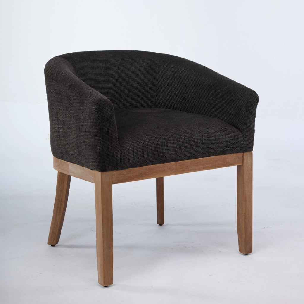 Sedia da Pranzo Imbottita con Braccioli ¨C MINIMAL ¨C Velluto Grigio Carbone, Struttura in Legno
