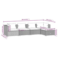 Set Divani da Giardino 5 pz con Cuscini in Polyrattan Marrone cod mxl 40839