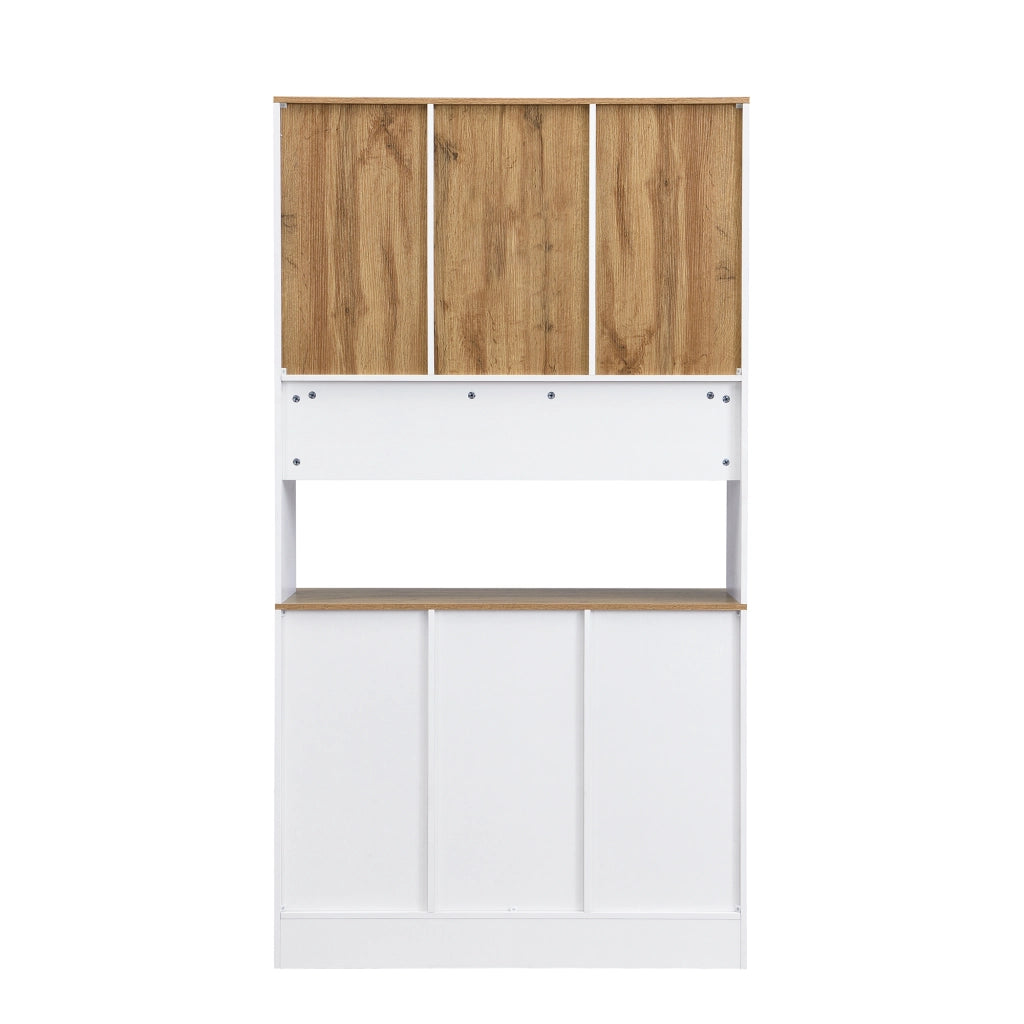 Madia Alta con 5 Ante; 3 Cassetti e Vani Aperti con Ante in Acrilico per Soggiorno in MDF 94;5 x 30 x 175;5 cm Bianco