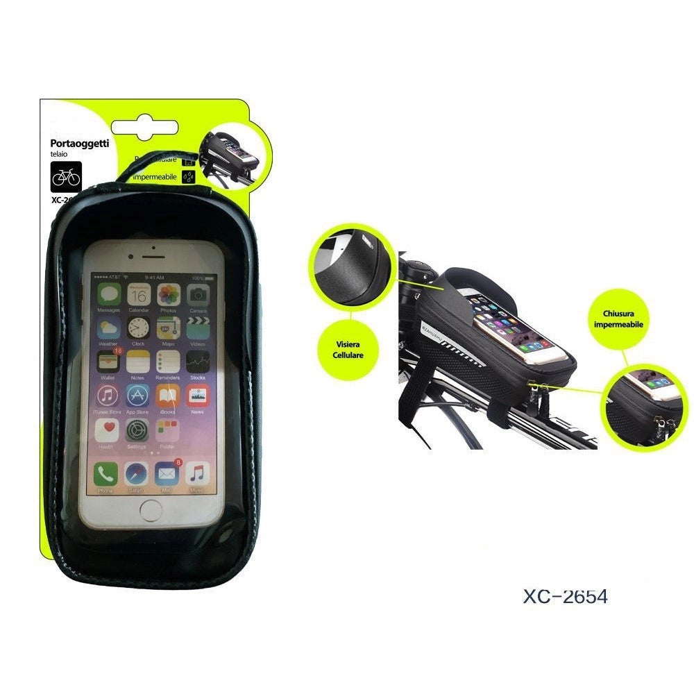 Trade Shop - Portaoggetti Porta Cellulare Touch Screen Con Visiera Attacco Universale Xc-2654 -