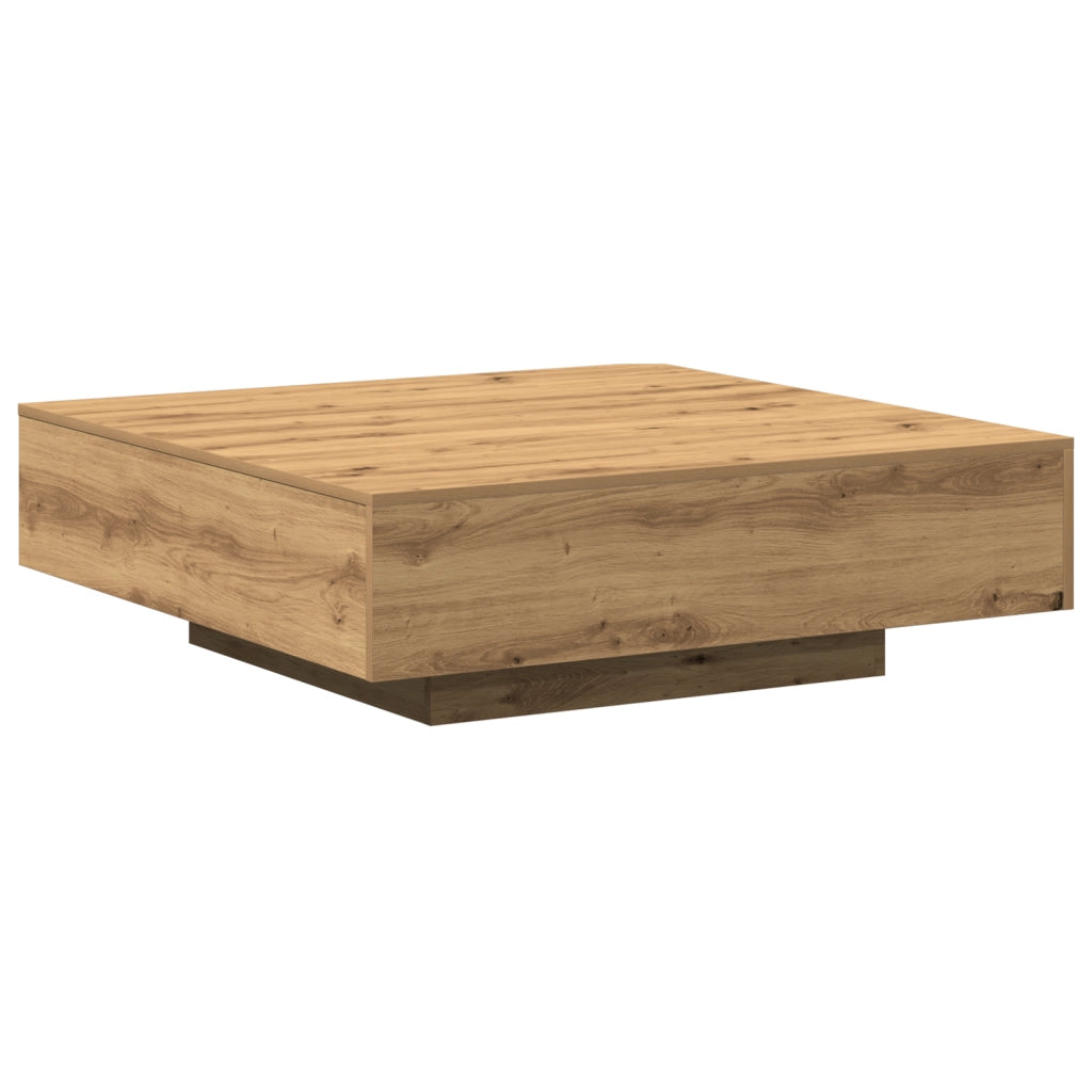 Tavolino da caffÃ¨  in rovere fatto a mano 100x100x31 cm in legno ingegnerizzato