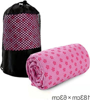 Asciugamano Antiscivolo per Yoga a Microfibra Superfino con Tessuto a Maglia Leggero e Absorbente, Dripping e Ecosostenibile, Misura 183x63cm, Classico Rosa