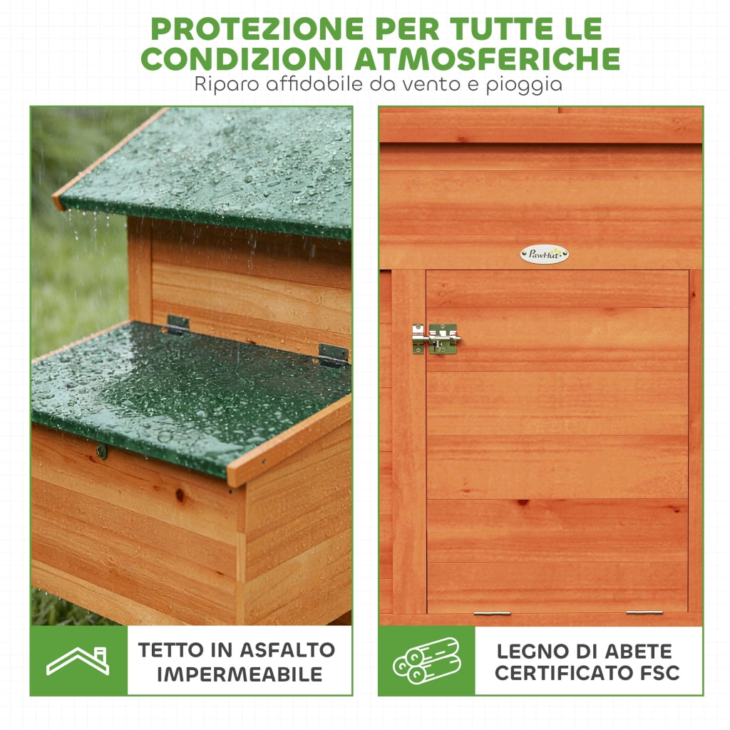 Pollaio in Legno con Nido ¨C zephmum ¨C Arancione 120x80x100