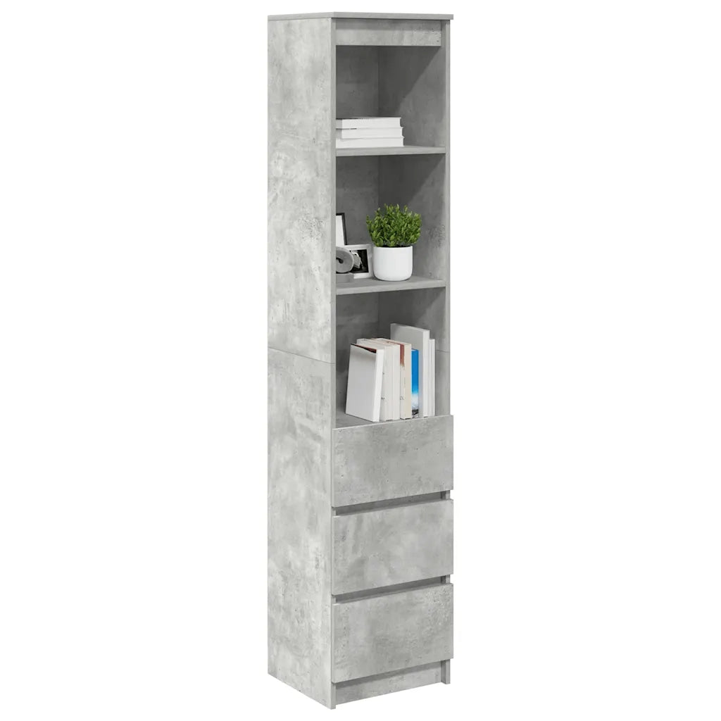 Credenza Grigio Cemento 37,5x35x180 cm in Legno Multistrato 861664