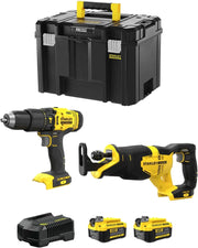 STANLEY FatMax Kit SVK209 (Trapano a Percussione SFMCD711 + Sega Universale SFMCS300 + 2 Batterie 4,0 Ah + Caricabatteria + TSTAK VI)