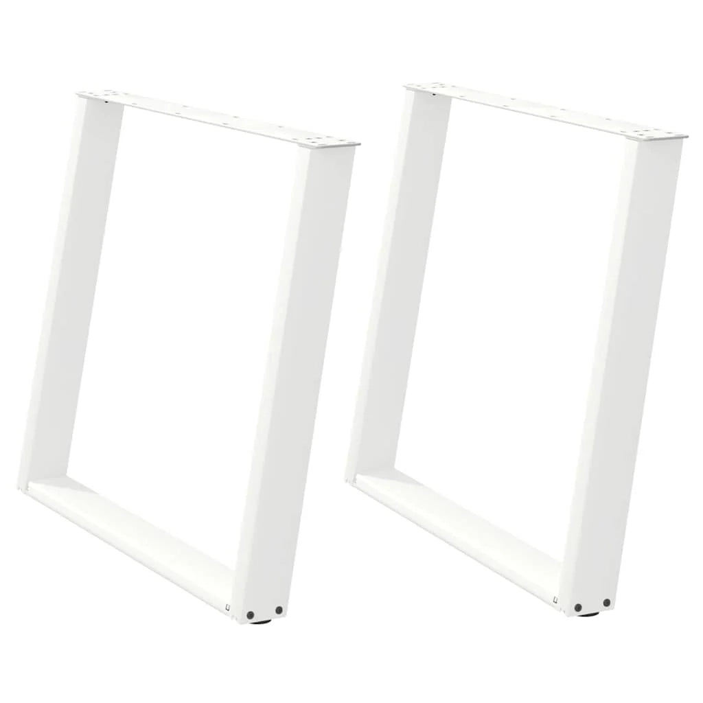 Set di 2 gambe per tavolo da pranzo dal design moderno a forma di U 100 x 73 cm con guide regolabili in acciaio bianco 02_0057085