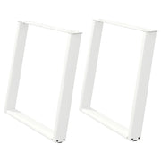 Set di 2 gambe per tavolo da pranzo dal design moderno a forma di U 100 x 73 cm con guide regolabili in acciaio bianco 02_0057085