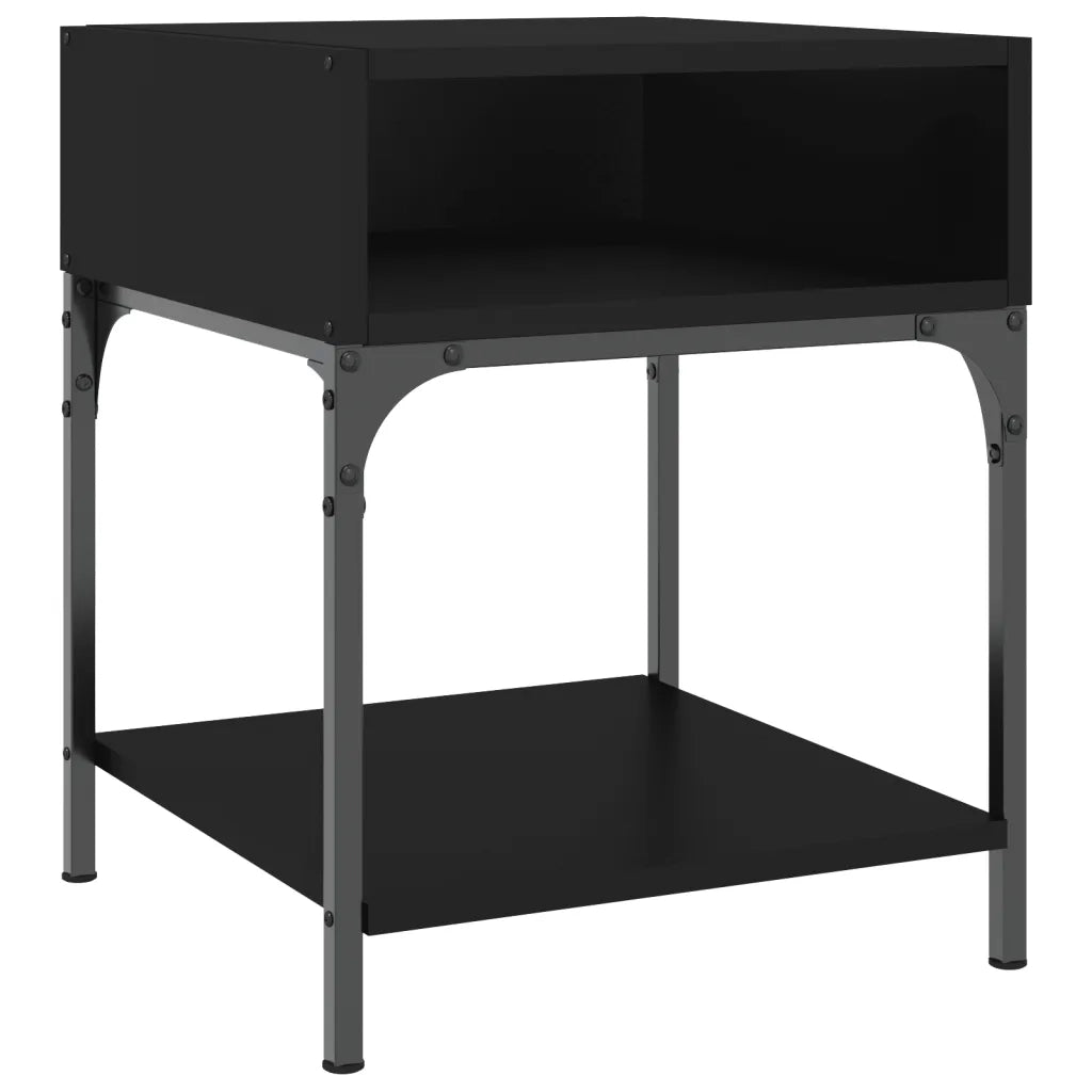 Comodini 2 pz Neri 40x41x50 cm in Legno Multistrato