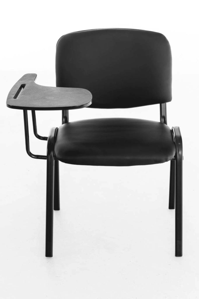 Set di 4 sedie Ken con tavolo pieghevole in similpelle nero