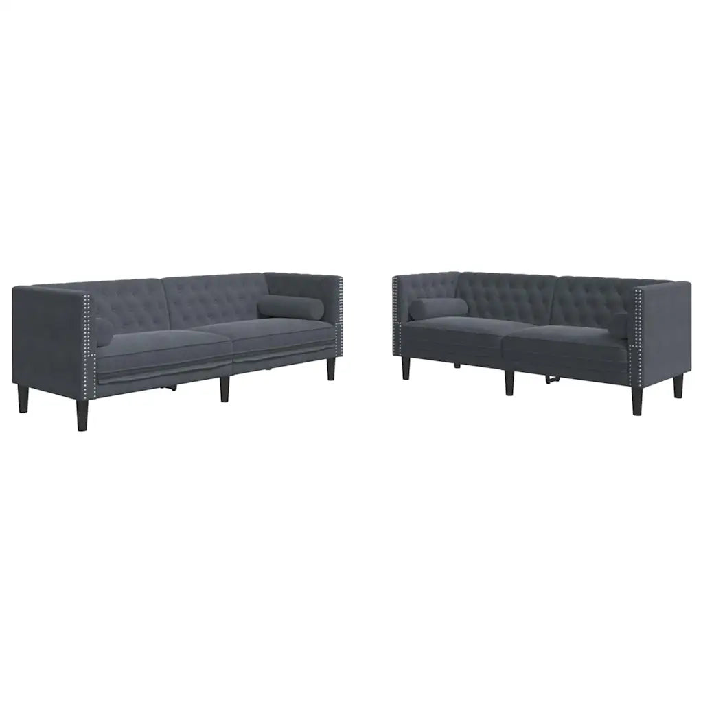 Divano per Soggiorno 2 pcs Grigio scuro 194 x 74,5 x 70,5 cm 3385865