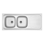Lavello appoggio in acciaio inox 120x50 gocciolatoio DX  - Cromo