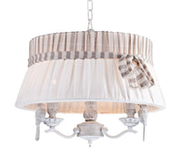 Lampadario Elegant in Metallo Bird Bianco Antique