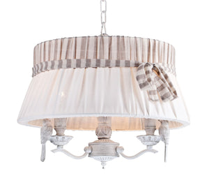 Lampadario Elegant in Metallo Bird Bianco Antique