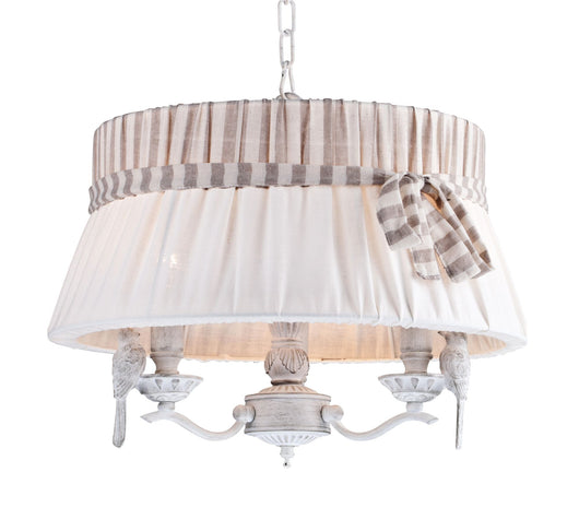 Lampadario Elegant in Metallo Bird Bianco Antique