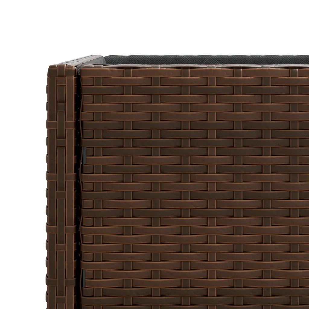 Fioriera da Giardino con Ripiano Marrone in Polyrattan 366388
