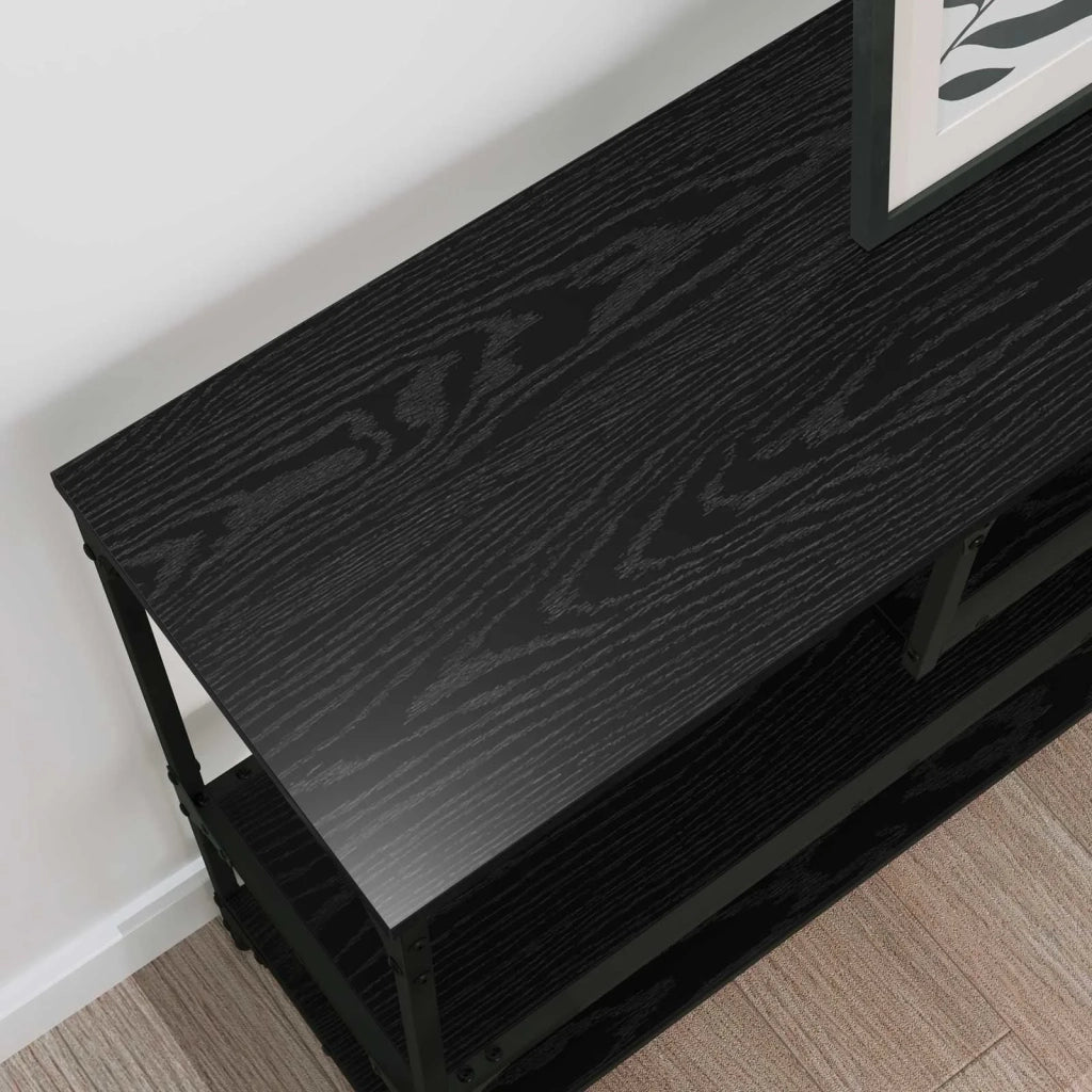 Tavolo consolle Rovere Nero 100 x 30 x 75 cm Legno multistrato
